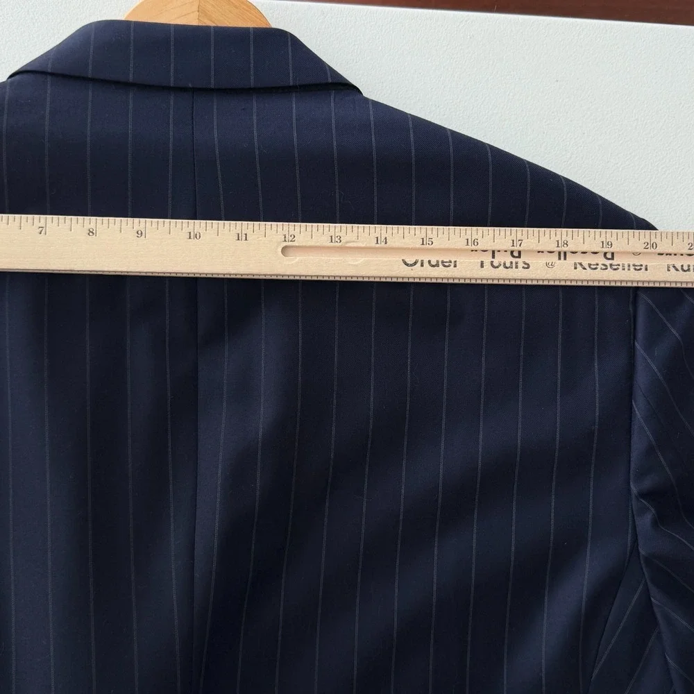 Brooks Brothers Blazer Mens 46R Navy Stripe Wool 1818 Madison Vitale Italy Made